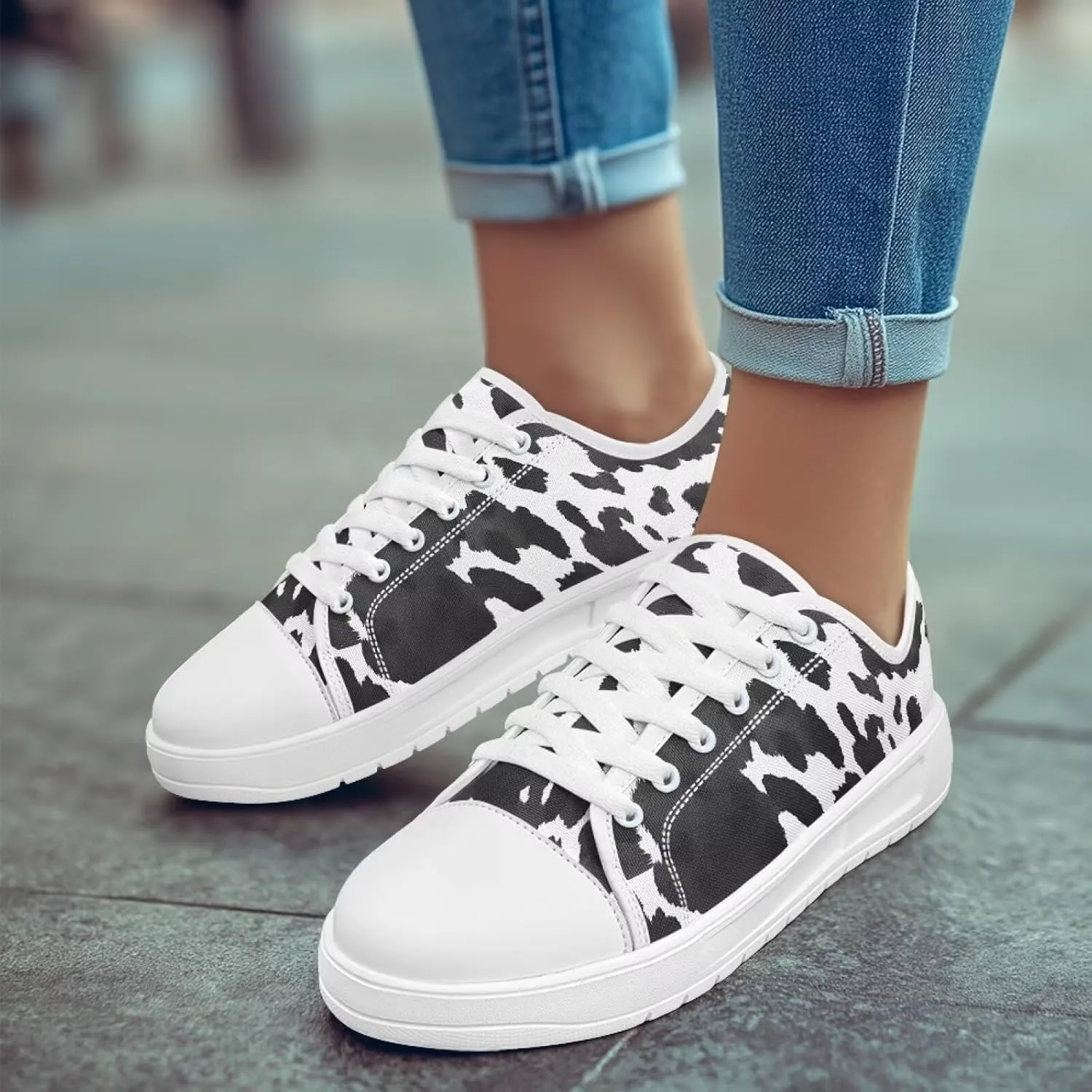 Womens Canvas Sneakers Low-Top Slip Ons Shoes Summer Lace Up Platform Fashion Casual Cute Walking Shoes 5.5-13.5
