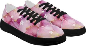 Women's Canvas Sneakers Mesh Lace Up Low Top Sneakers Lightweight Breathable Canvas Tennis Shoes Ladies Running Shoes
