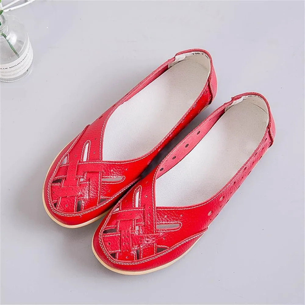 Women's Casual Loafers Cute Slip On Comfort Walking Flats Leather Driving Moccasins Fashion Closed Toe Boat Shoes