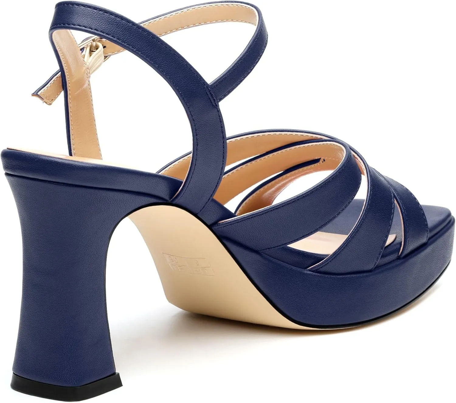 Women's Chunky Platform High Heels Block Heeled Sandals Open Square Toe Ankle Strap Dress Wedding Party Sandal Shoes 3.3''