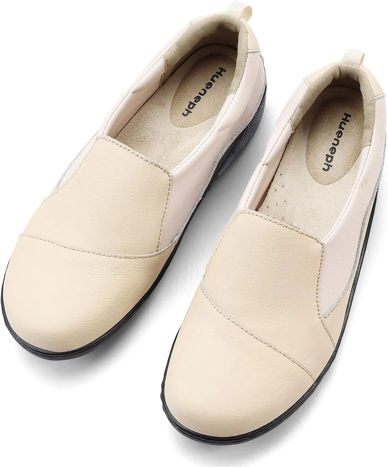 Women's Comfort Leather Loafers Cute Casual Slip On Lightweight Walking Flats Everyday Work Shoes