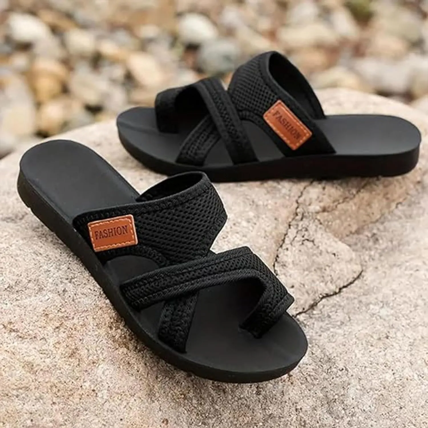 Women's Comfortable Breathable Mesh Flip Flops, Mesh Slide Non-Slip Sole Walking Dressy Sandals