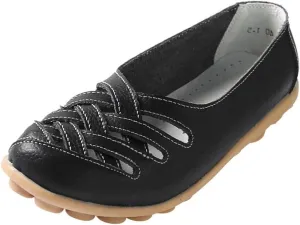 Women's Cowhide Leather Loafers Flats Sandals Slip-On