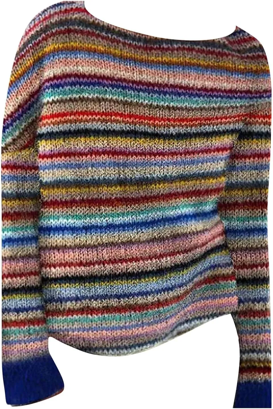 Women's Fair Isle Knitted Sweater Vintage Long Sleeve Boat Neck Retro Lightweight Pullover Top for 2024 Fall Winter