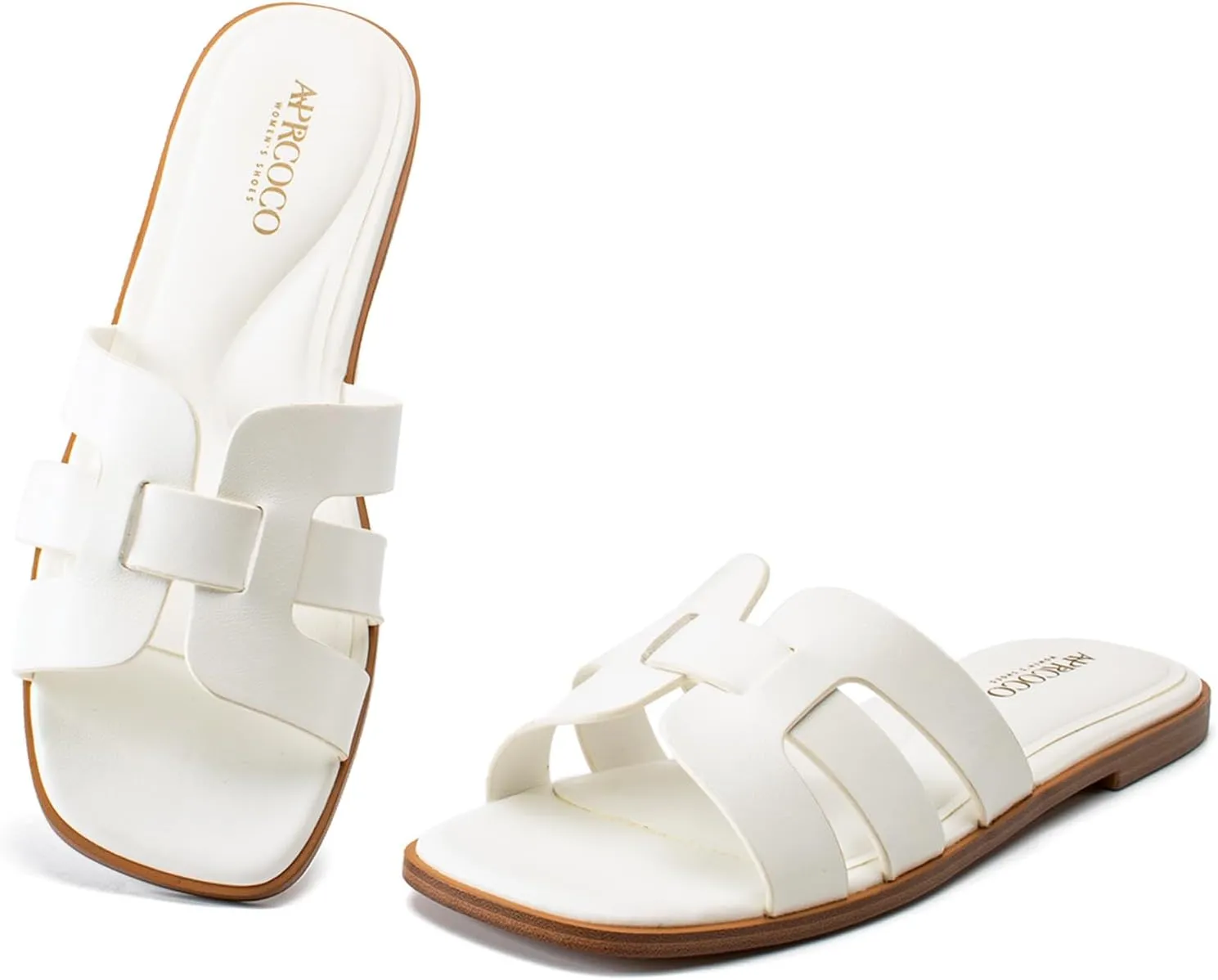 Women's Flat Sandals Casual Slip On Cross Band Sandals for Women Summer Dressy Slide Beach Sandal
