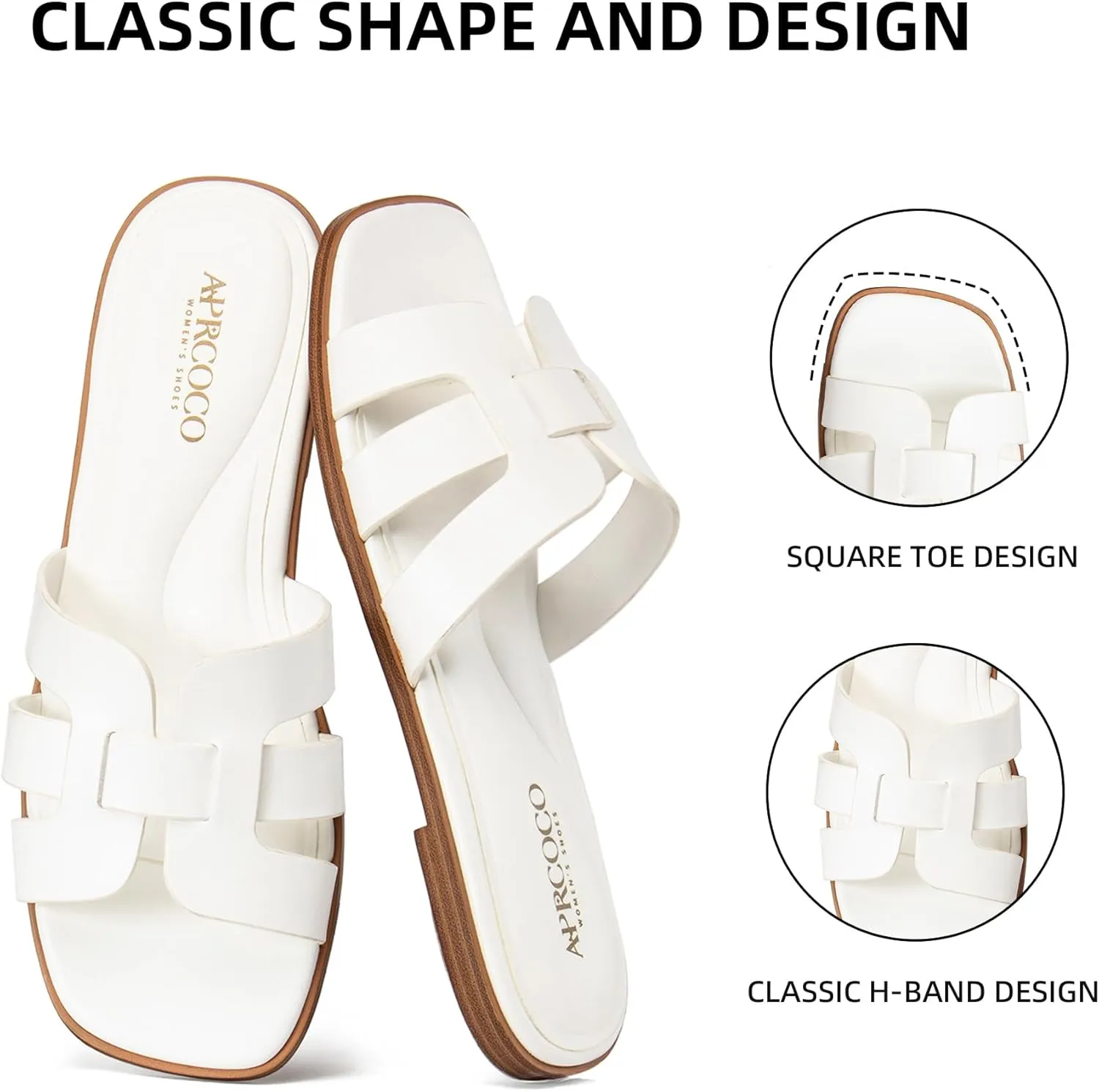 Women's Flat Sandals Casual Slip On Cross Band Sandals for Women Summer Dressy Slide Beach Sandal