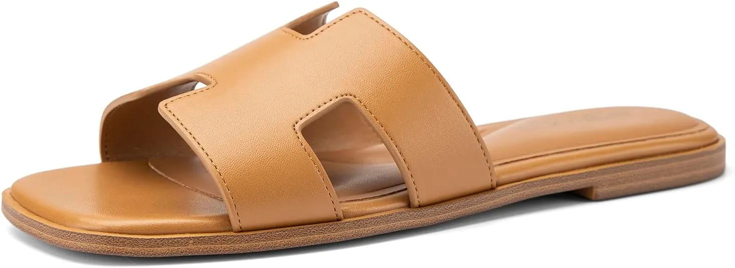 Women's Flat Sandals Dressy Classic H-Band Flats Sandals Summer Beach Vacations Slide Sandals