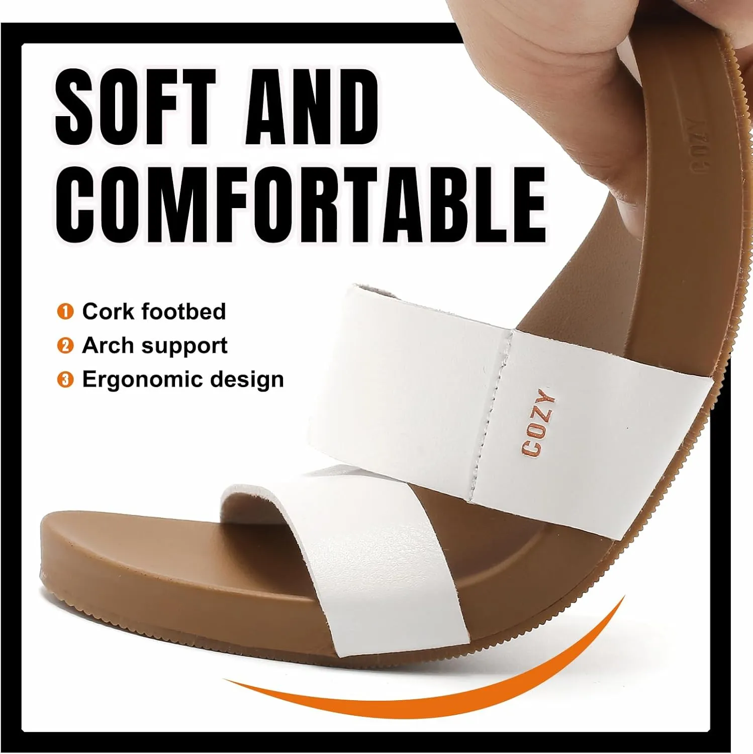 Women's Flat Slides Sandals, Two Strap & Non-Slip Vegan Leather Beach Slides,Stylish Summer Sandals for Women and Men 2025