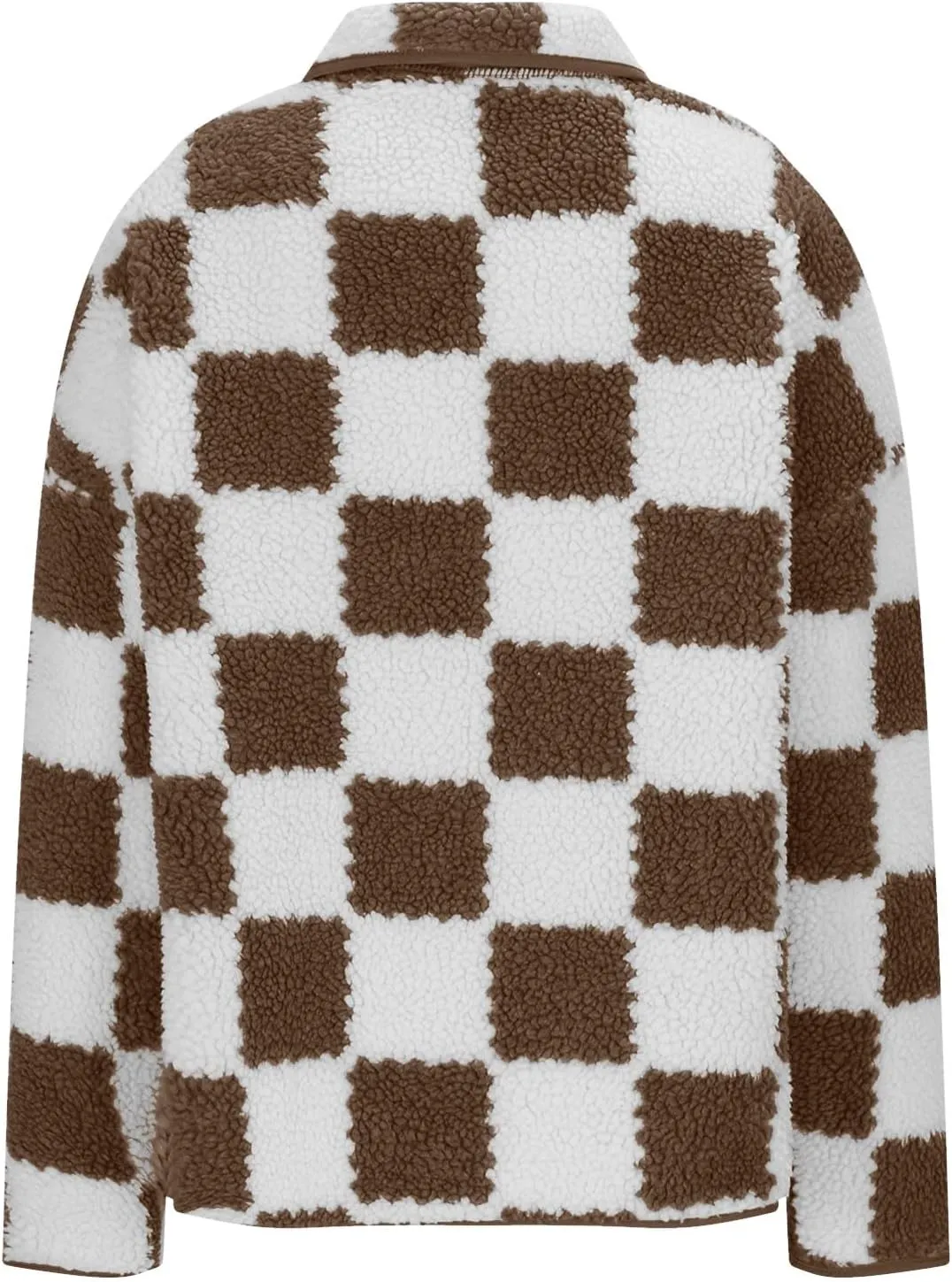 Womens Fleece Jackets Fashion 2024 Plaid Button Down Sherpa Teddy Coat Causal Fall Winter Fuzzy Coats Outwear