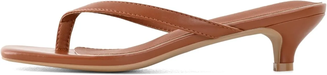 Women’s Flip-Flops Kitten Heels Thong Sandals For Women Square Toe Slip On Fashion Summer Dress Sandals