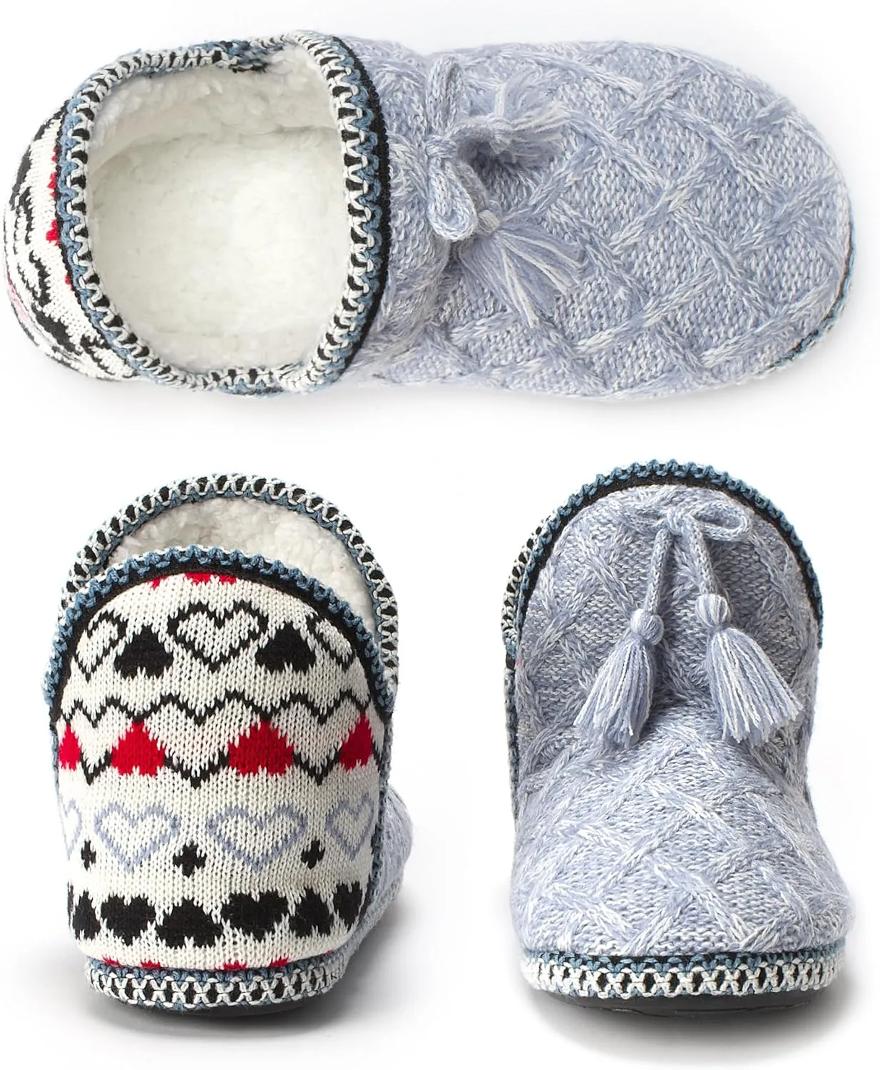 Women's Fuzzy Bootie Slippers, Plush Fleece & Memory Foam House Boots, Cozy Non-Slip Indoor/Outdoor Shoes
