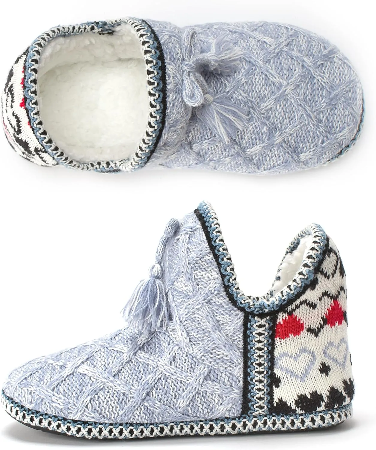 Women's Fuzzy Bootie Slippers, Plush Fleece & Memory Foam House Boots, Cozy Non-Slip Indoor/Outdoor Shoes