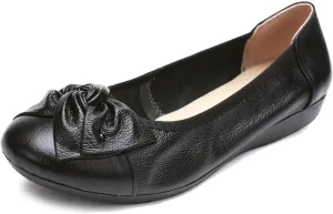 Women's Genuine Leather Loafers Flats Working Shoes Slip Ons