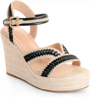 Womens High Heel Espadrille Platform Wedges Sandals with Bow Tie, Cute Summer Wedge Heels with Ankle Strap, Bowknot Sandals for Women Dressy for Party