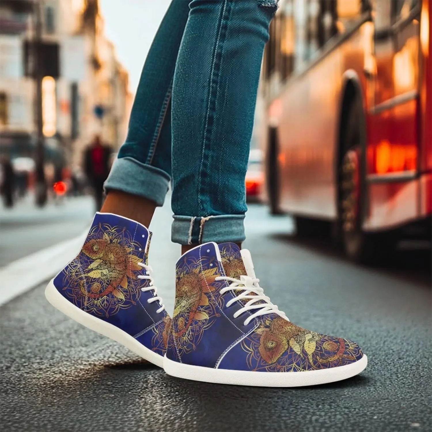 Women's High Top Zero Drop Sole | Wide Width Fashion Sneaker Fashion Non-Slip Workout Running Waterproof Barefoot Shoes US 6-13.5
