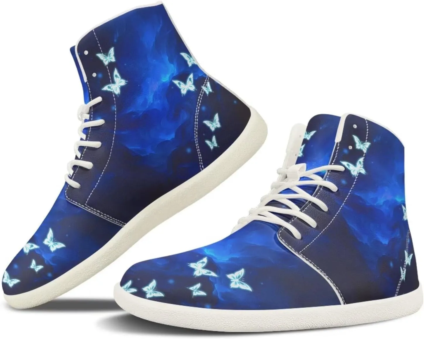 Women's High Top Zero Drop Sole | Wide Width Fashion Sneaker Fashion Non-Slip Workout Running Waterproof Barefoot Shoes US 6-13.5