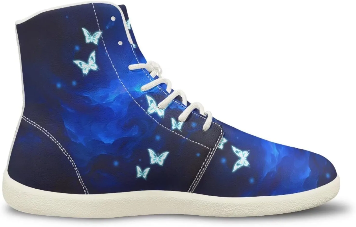 Women's High Top Zero Drop Sole | Wide Width Fashion Sneaker Fashion Non-Slip Workout Running Waterproof Barefoot Shoes US 6-13.5