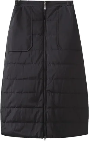 Womens Insulated Down Skirt Winter Warm Zip Front Padded Puffer Quilted Skirt with Pockets