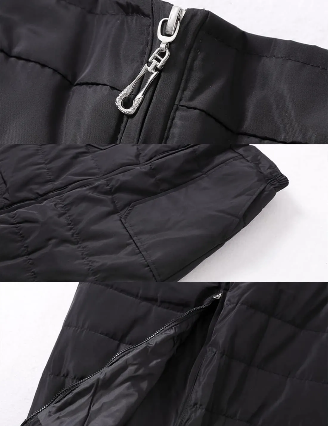 Womens Insulated Down Skirt Winter Warm Zip Front Padded Puffer Quilted Skirt with Pockets