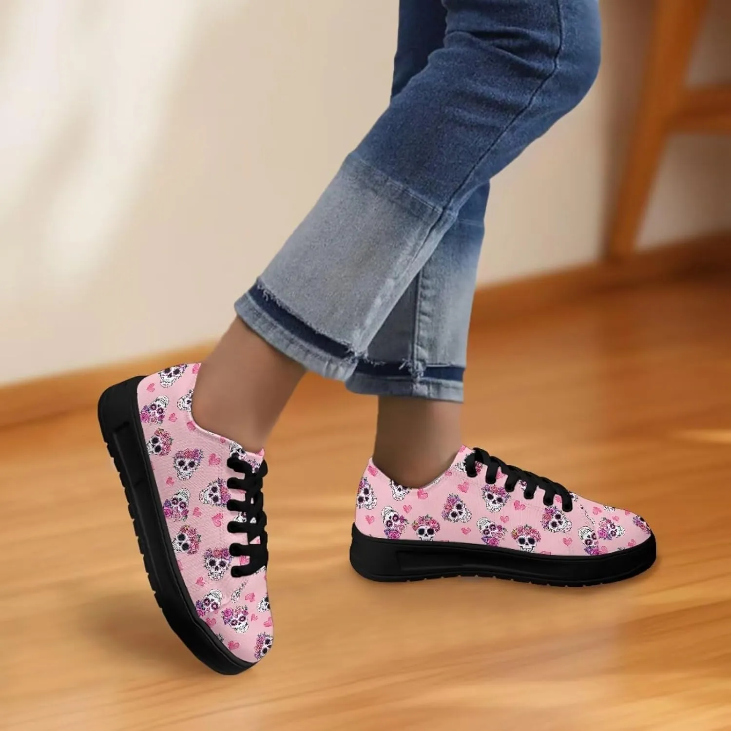 Women's Lace up Low Top Canvas Shoes Low Top Sneakers Fashion Casual Sneakers with Arch Support Comfy Flats 5.5-13.5