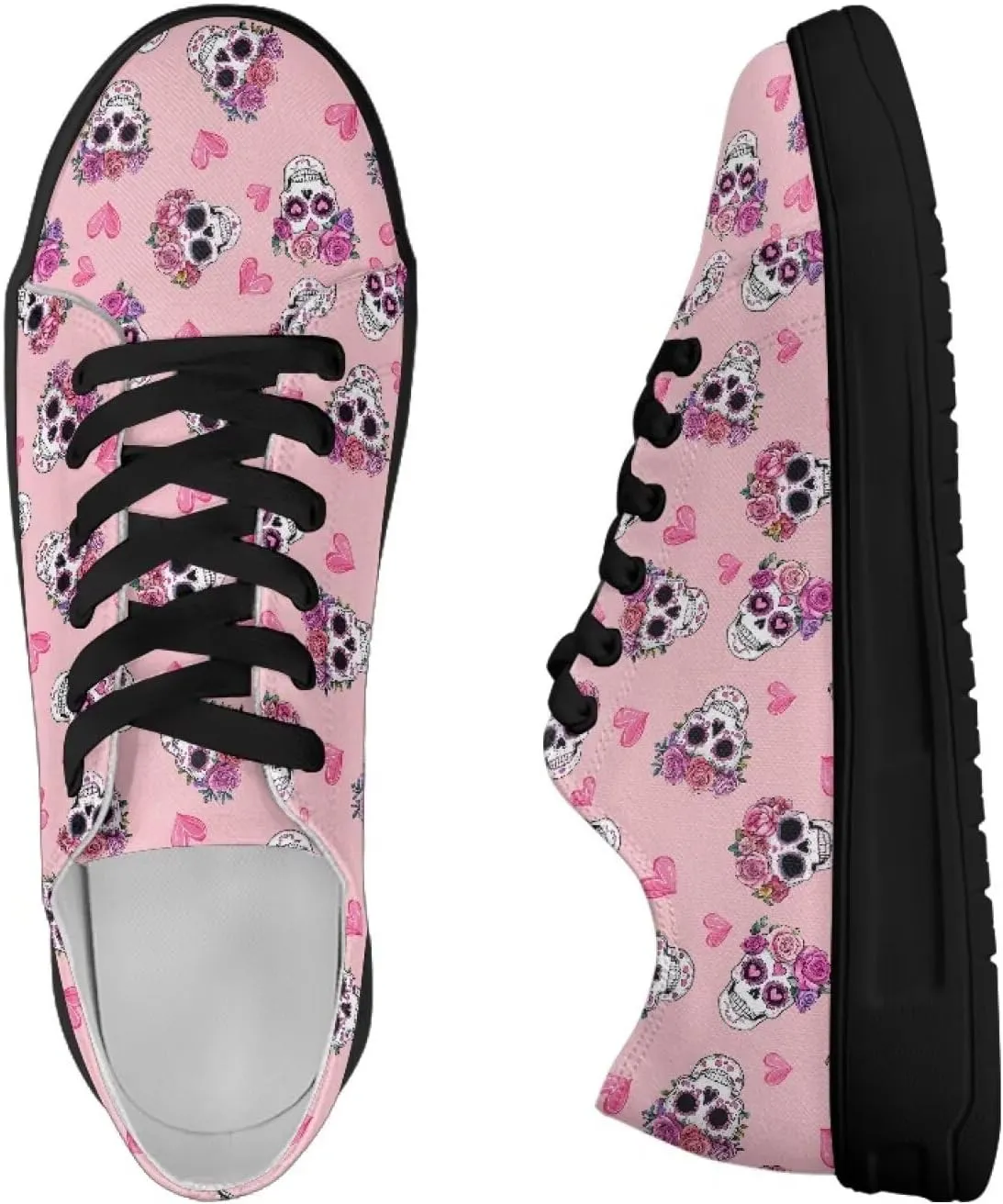 Women's Lace up Low Top Canvas Shoes Low Top Sneakers Fashion Casual Sneakers with Arch Support Comfy Flats 5.5-13.5