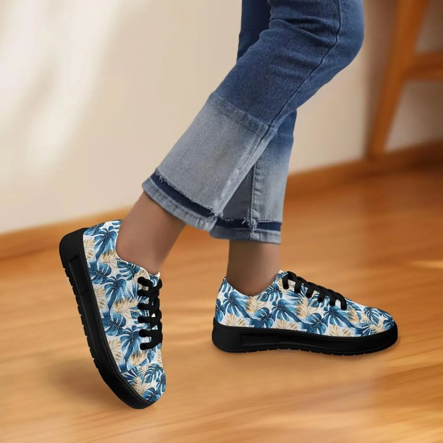 Women's Lace up Low Top Canvas Shoes Low Top Sneakers Fashion Casual Sneakers with Arch Support Comfy Flats 5.5-13.5