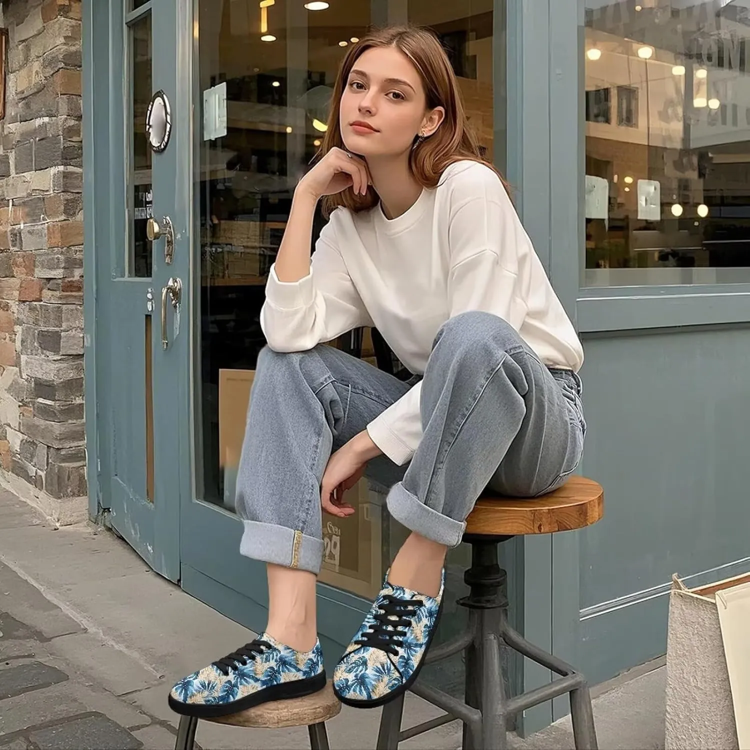 Women's Lace up Low Top Canvas Shoes Low Top Sneakers Fashion Casual Sneakers with Arch Support Comfy Flats 5.5-13.5