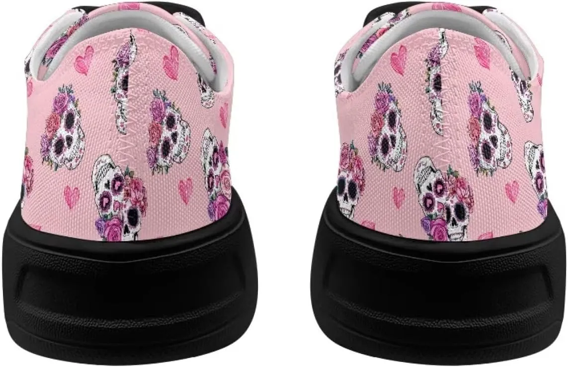 Women's Lace up Low Top Canvas Shoes Low Top Sneakers Fashion Casual Sneakers with Arch Support Comfy Flats 5.5-13.5