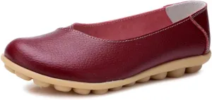 Women's Leather Shoes Loafers Slip-Ons Flats Casual Walking Driving