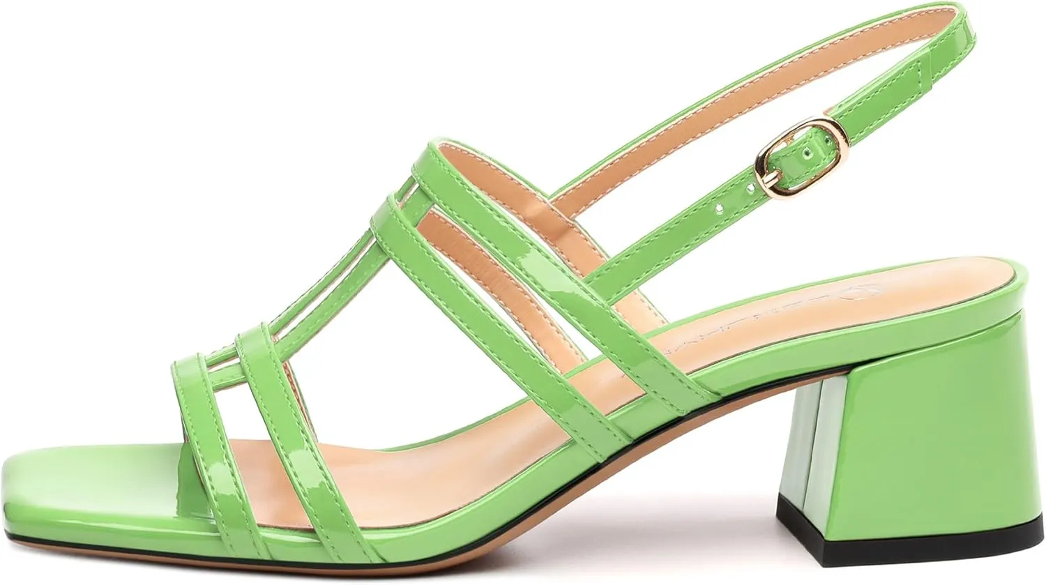 Women's Low Heels Strappy Sandals Square Open Toe Ankle Strap Low HeeL Sandals Comfort Dress Party Wedding Shoes 2"
