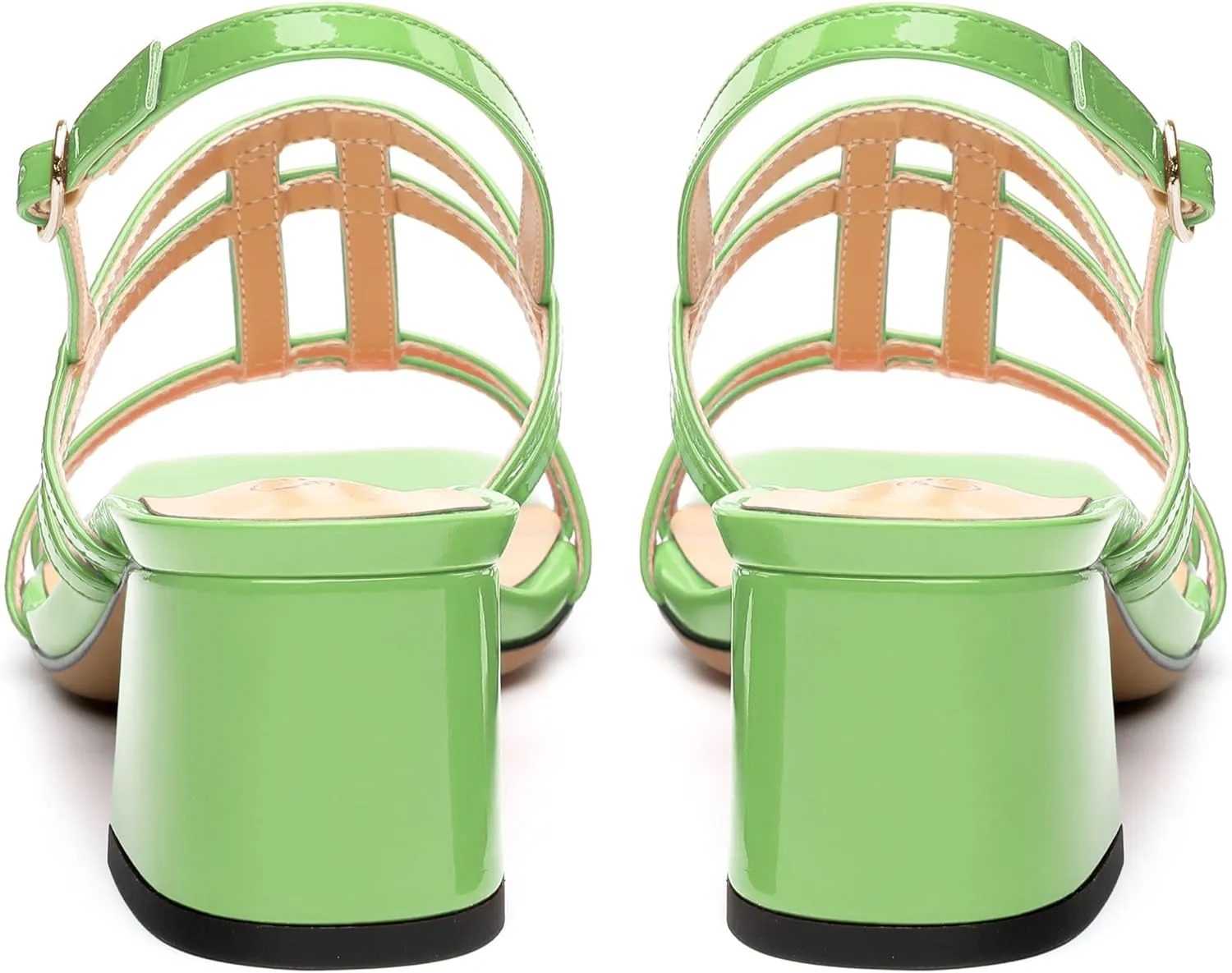 Women's Low Heels Strappy Sandals Square Open Toe Ankle Strap Low HeeL Sandals Comfort Dress Party Wedding Shoes 2"