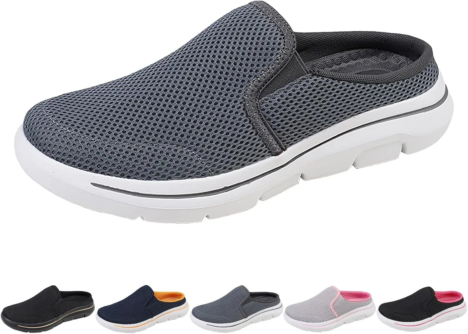 Women's Men Soft Orthopedic Sneakers Breathable Woven Go Walking Slip On Foam Arch Support Hands Slip in Shoes