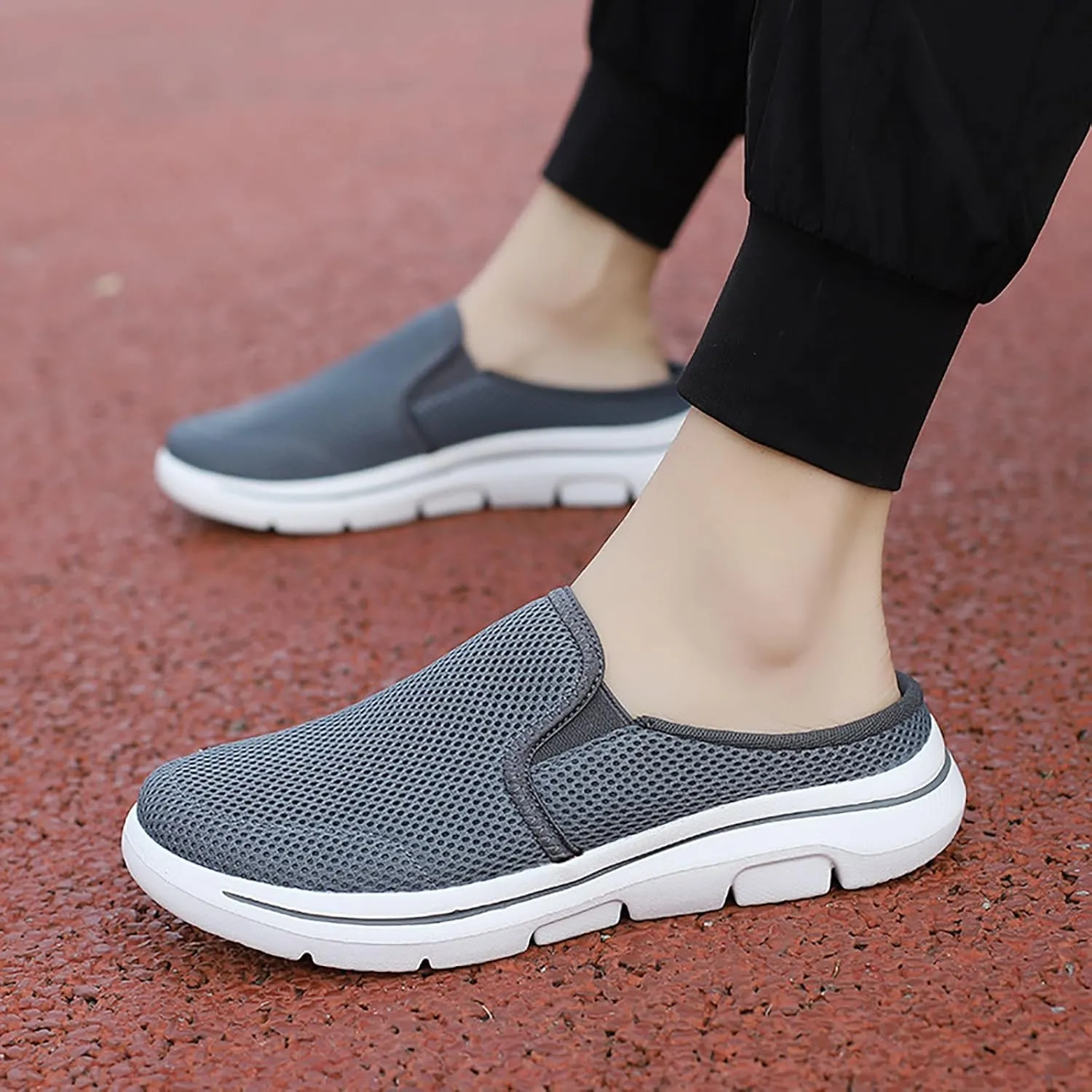 Women's Men Soft Orthopedic Sneakers Breathable Woven Go Walking Slip On Foam Arch Support Hands Slip in Shoes