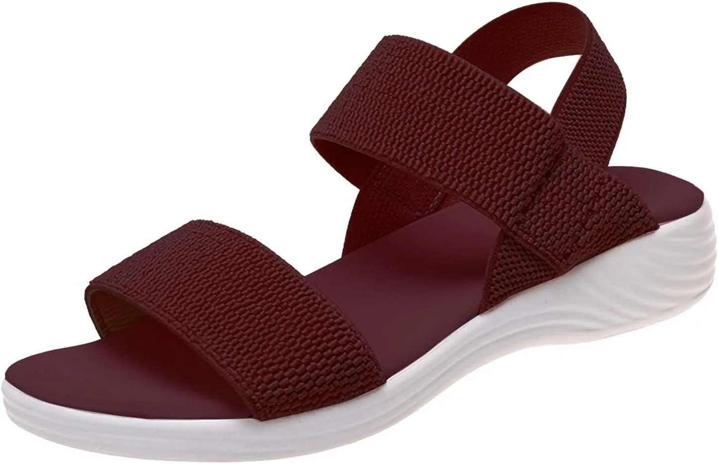 Women's Sandals Elastic Strap Summer Comfort Open Toe Slides Anti-Slip Lightweight Flat Wedge Sandal Platform Wedges Slingback Ankle Low Walking Comfortable Slip On Casual Shoes Platfor Slippers