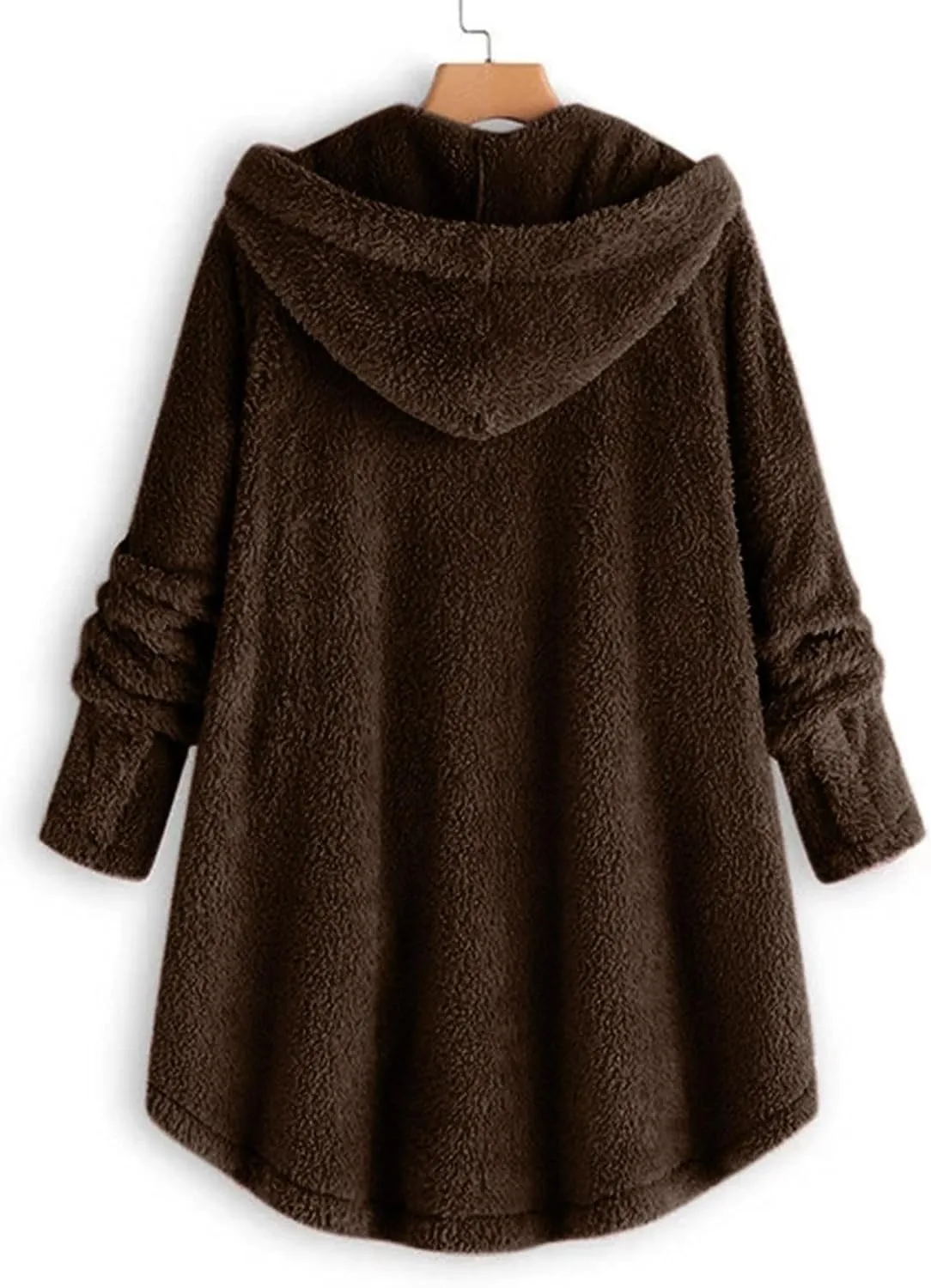 Womens Sherpa Jackets Dressy Casual Loose Soft Button Down Fleece Pullover Tops Oversized Hooded Loungewear