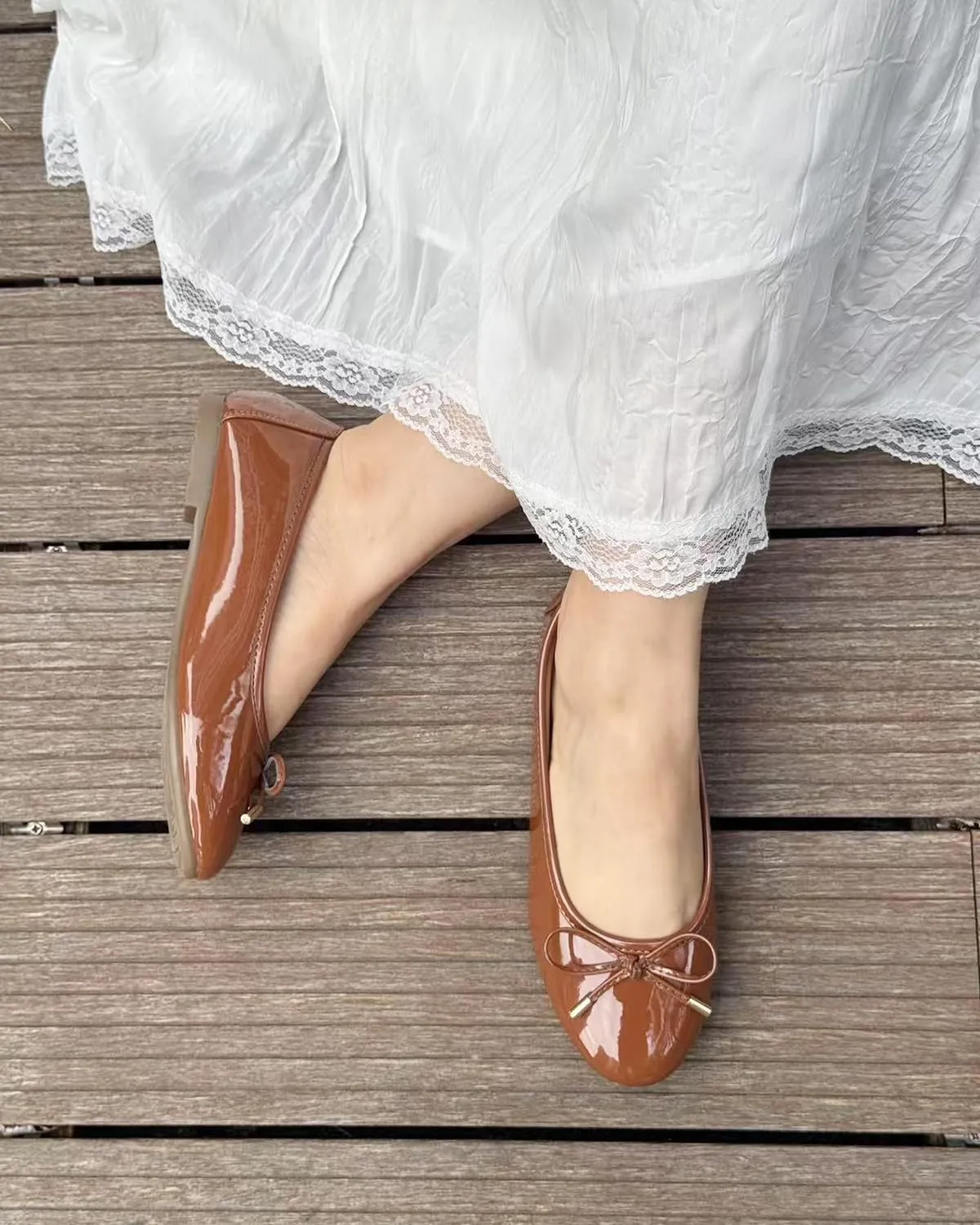 Women's Shine Ballet Bow Dressy Flats Round Toe Slip On Foldable Flats Dress Work Shoes for Business Casual Office