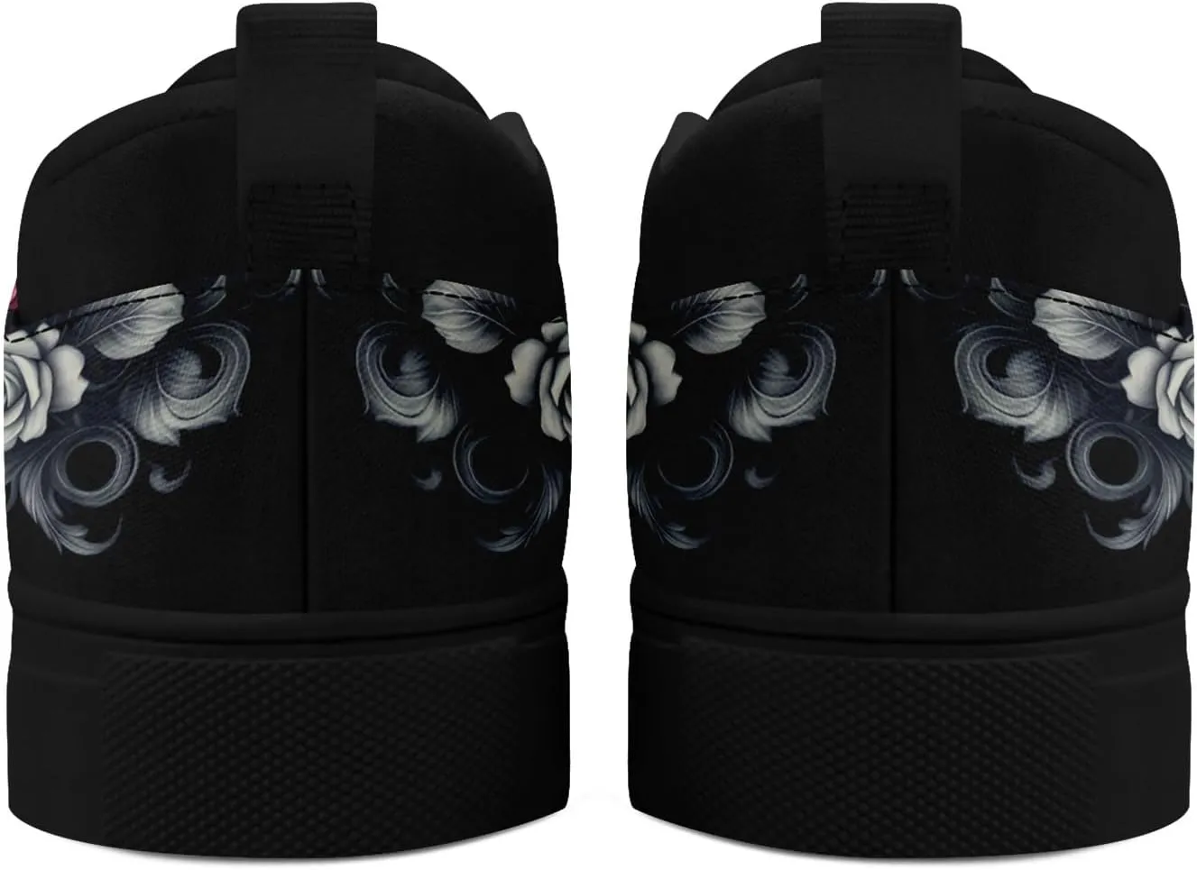 Women's Slip-on Canvas Shoes – Floral Skull Casual Loafers Trendy Comfortable Walking Skate Sneakers for Men