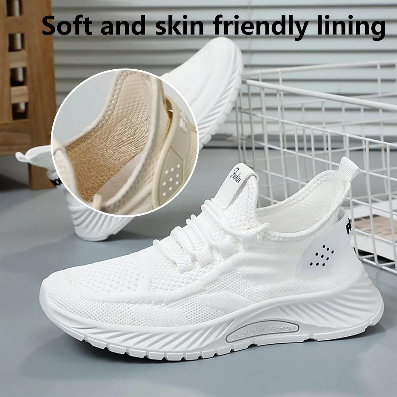 Women's Slip On Walking Shoes Running Gym Tennis Sneakers, Lightweight Breathable Mesh Casual Athletic Shoes for Women