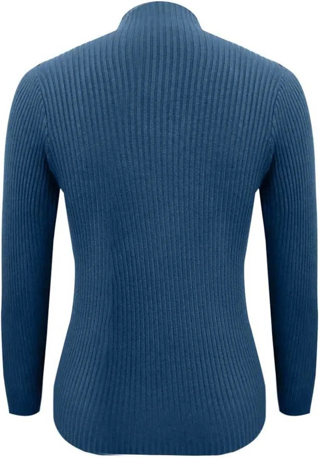 Women's Sweater Solid Casual Turtleneck Button Pullover Knitted Base Pullover Slim Fit Versatile Ribbed Stretch Tops