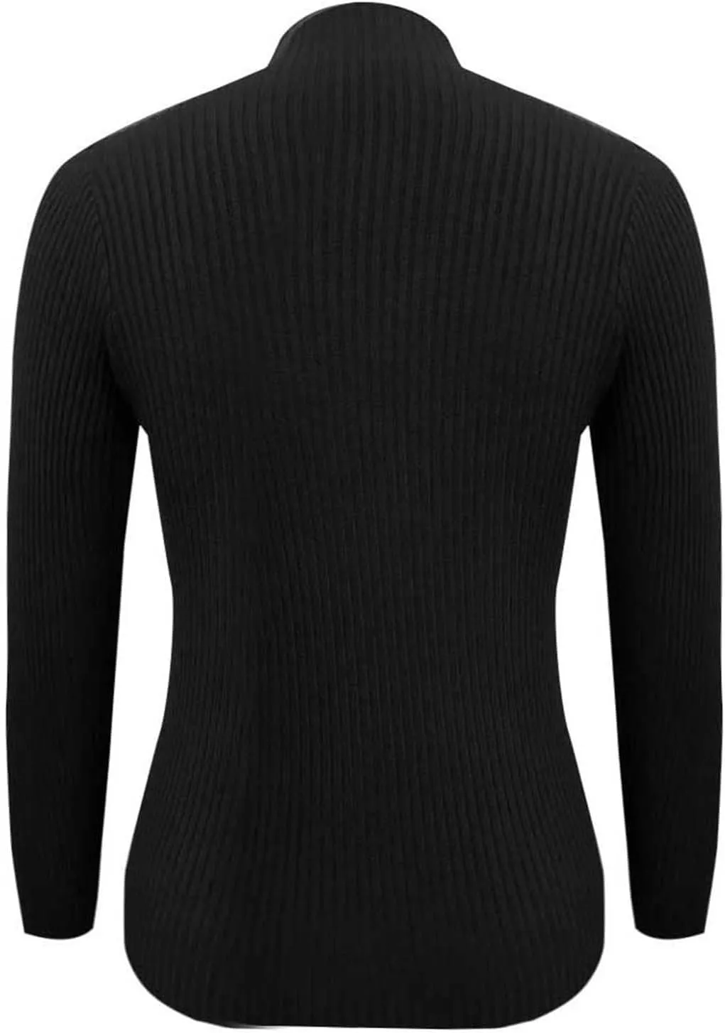 Women's Sweater Solid Casual Turtleneck Button Pullover Knitted Base Pullover Slim Fit Versatile Ribbed Stretch Tops