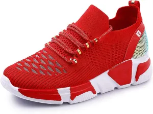 Women's Walking Shoes Fashion Sock Sneakers Slip on Mesh Wedge Heel Shoe Platform Loafers