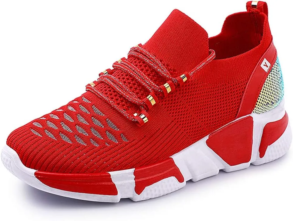 Women's Walking Shoes Fashion Sock Sneakers Slip on Mesh Wedge Heel Shoe Platform Loafers