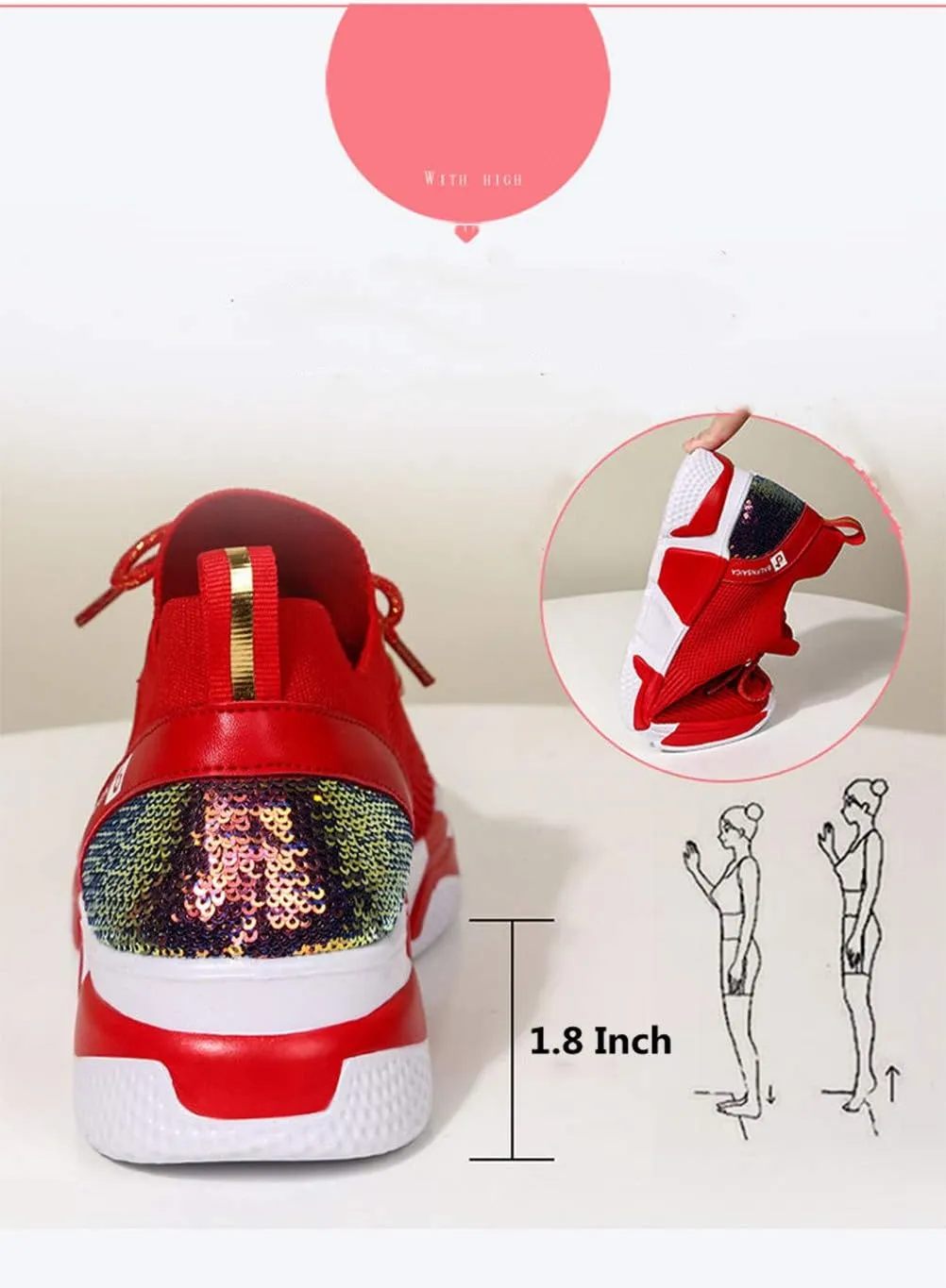 Women's Walking Shoes Fashion Sock Sneakers Slip on Mesh Wedge Heel Shoe Platform Loafers