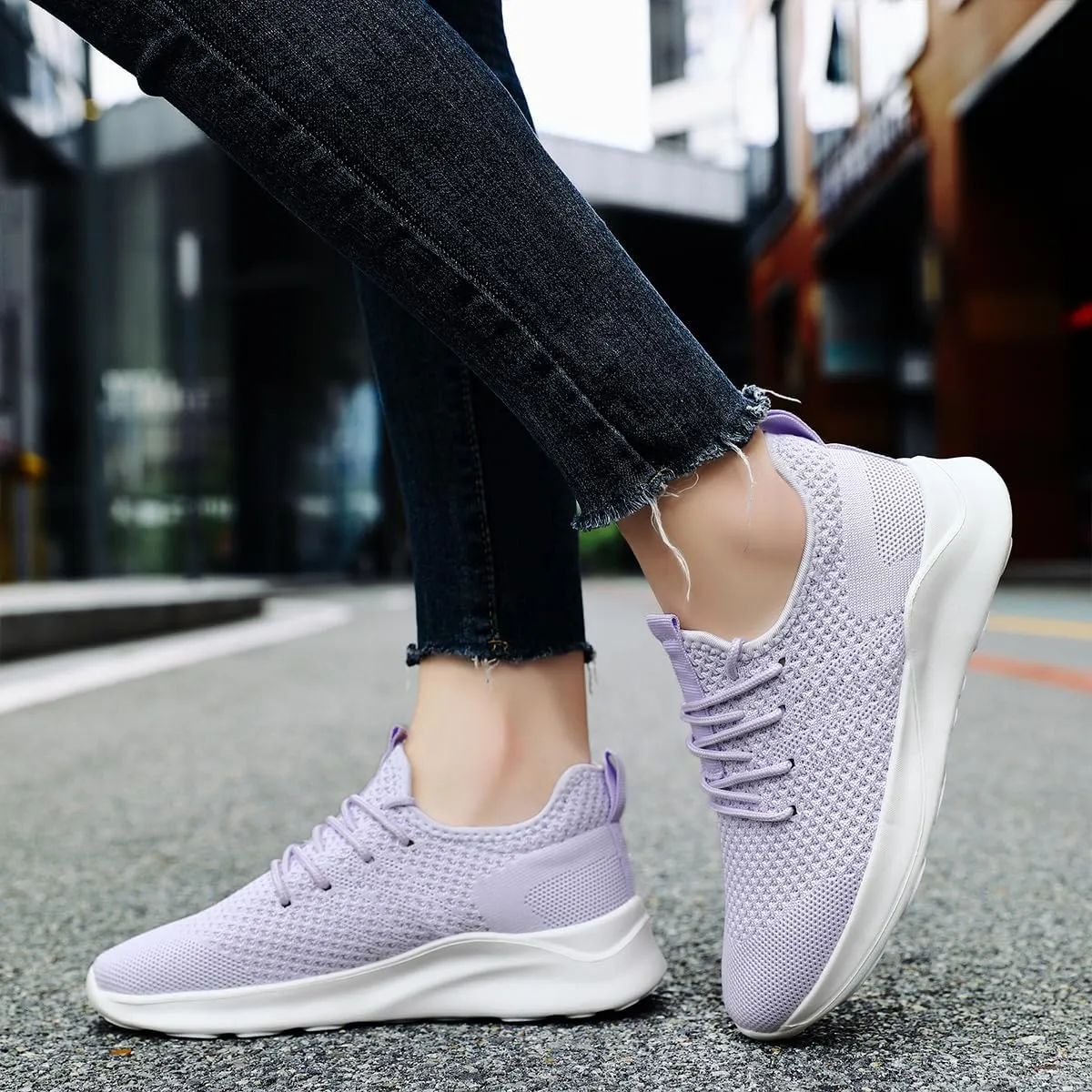 Women's Walking Shoes Tennis Sneakers Casual Lace Up Lightweight Running Shoes Slip On Gym Out Workout Shoes
