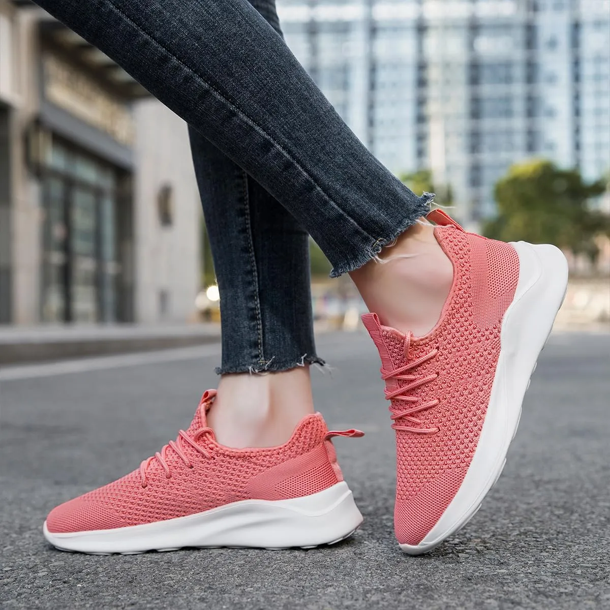 Women's Walking Shoes Tennis Sneakers Casual Lace Up Lightweight Running Shoes Slip On Gym Out Workout Shoes