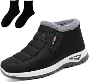 Women's Warm Sheepskin-Lined Boots Women Waterproof Orthopedic Walking Arch Support Shoes Slip-Insankle Ankle Boots Comfortable Warm Fuzzy Plush Thermal Lined Snow Boots