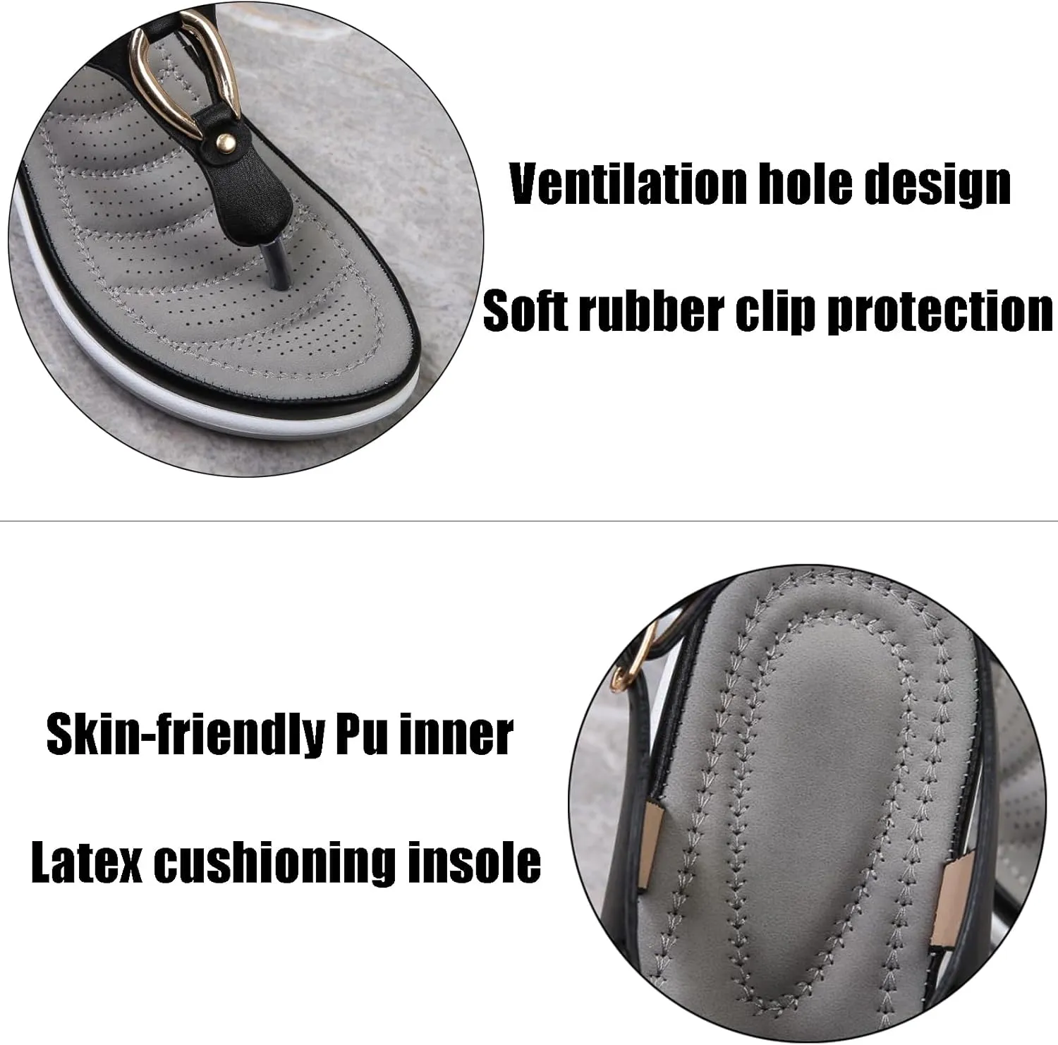 Women's Wedge Orthotic Flops Sandals Rest Toe Backstrap Fashion Boho Adjustable Summer Comfy Platform T-Strap Thong Dressy Walking Beach Sandals
