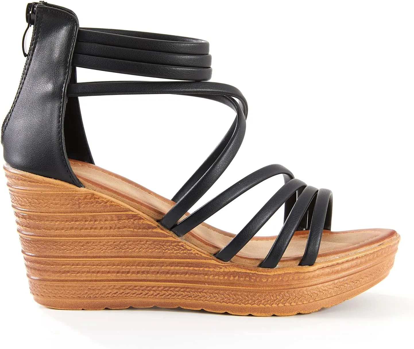 Women's Wedge Sandals Casual Summer Buckle Open Toe Ankle Strap Platform Wedge Heels