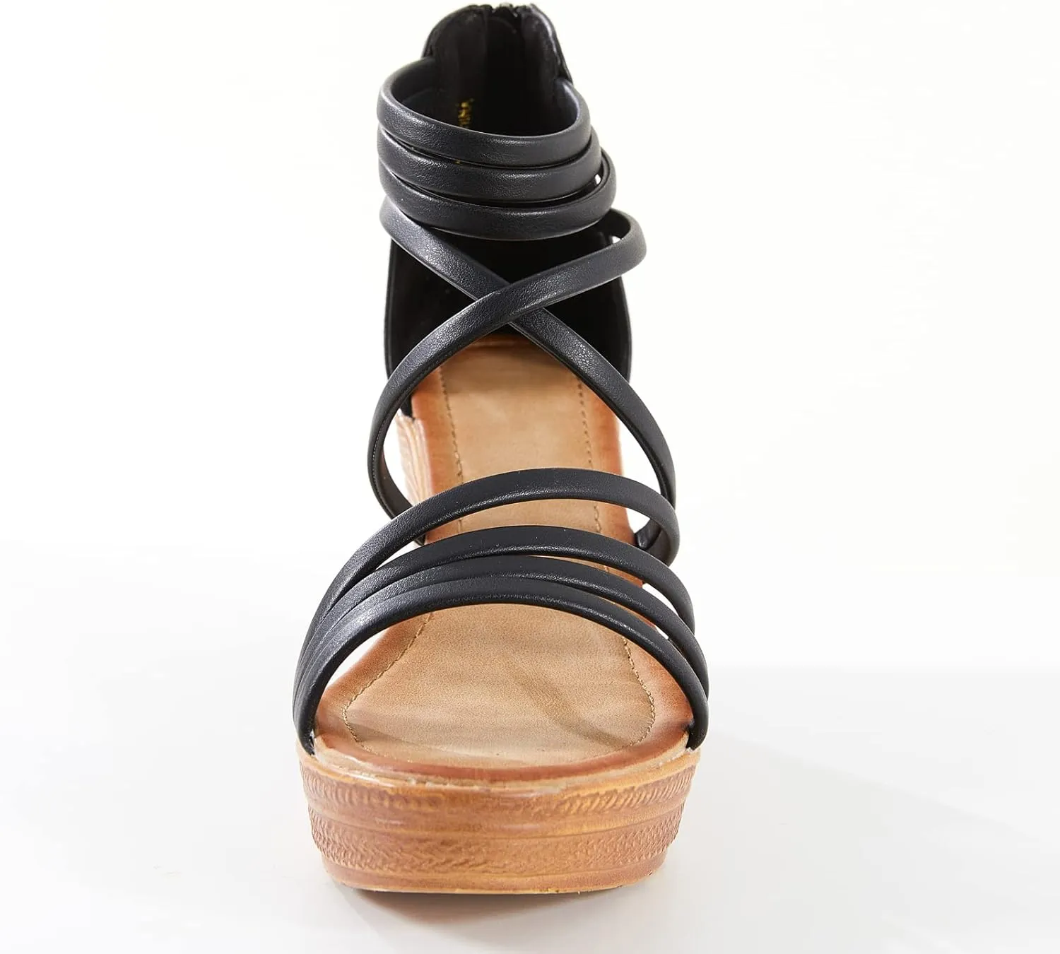 Women's Wedge Sandals Casual Summer Buckle Open Toe Ankle Strap Platform Wedge Heels