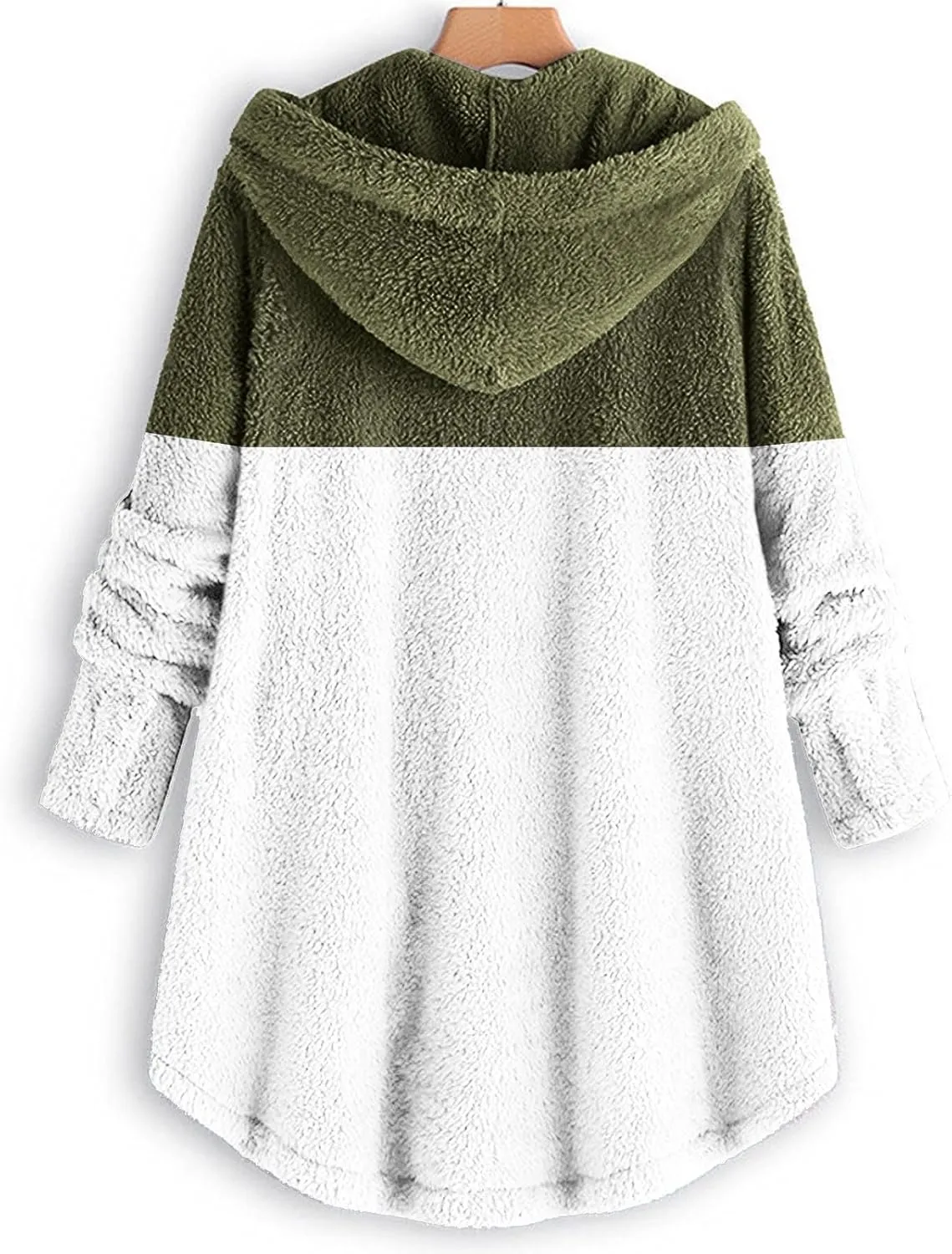Womens Winter Jacket Coats Button Hem Plus Size Hoodie Top Sweater Blouse Thermal Sweatshirt Outerwear Women Winter